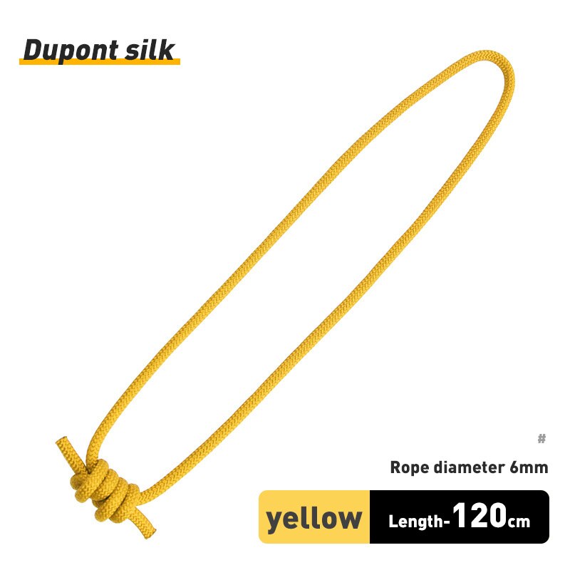 Xinda ao ar livre 6mm prusik corda 120cm comprimento acessório corda durável resistente ao calor poliéster náilon kevlar corda de escalada: Prateado