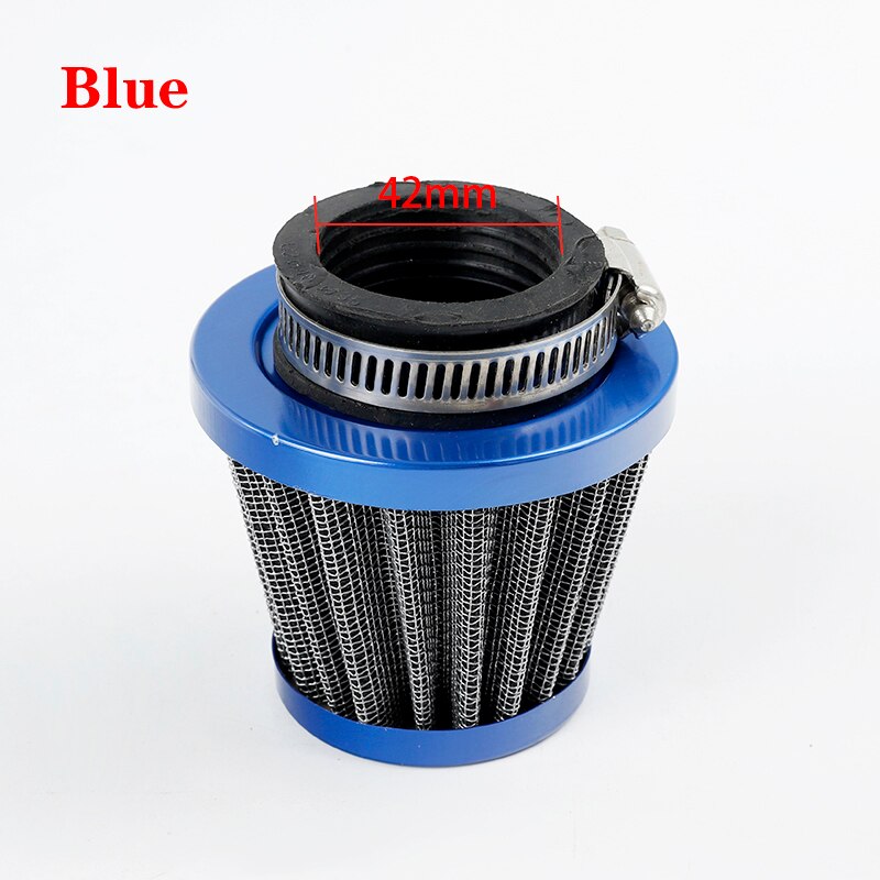 Universal 35Mm 38Mm 42Mm 45Mm Motorfiets Paddestoel Hoofd Carburateur Luchtfilter Cleaner Intake Pijp Gewijzigd Scooter motocross Atv: blue 42mm
