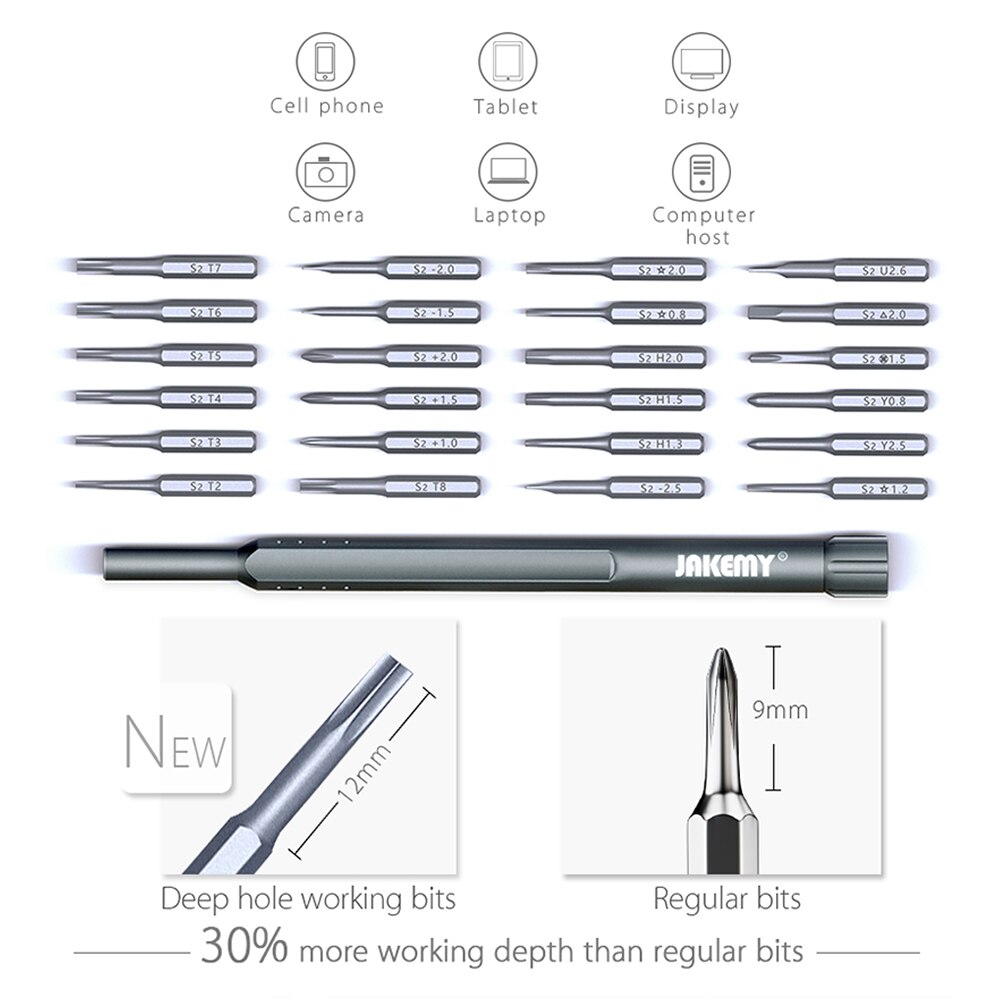 Jakemy JM-8168 Schroevendraaier Set 24 In 1 Torx Multifunctionele Opening Repair Tool Set Precisie Schroevendraaier Voor Telefoons Tablet Pc