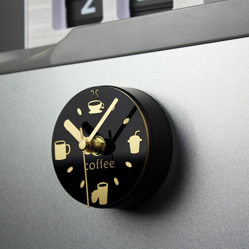 Mute refrigerador redes Souvenir Digital auto Reloj de pared adhesivo nevera redes en blanco tablero magnético cocina reloj Mural