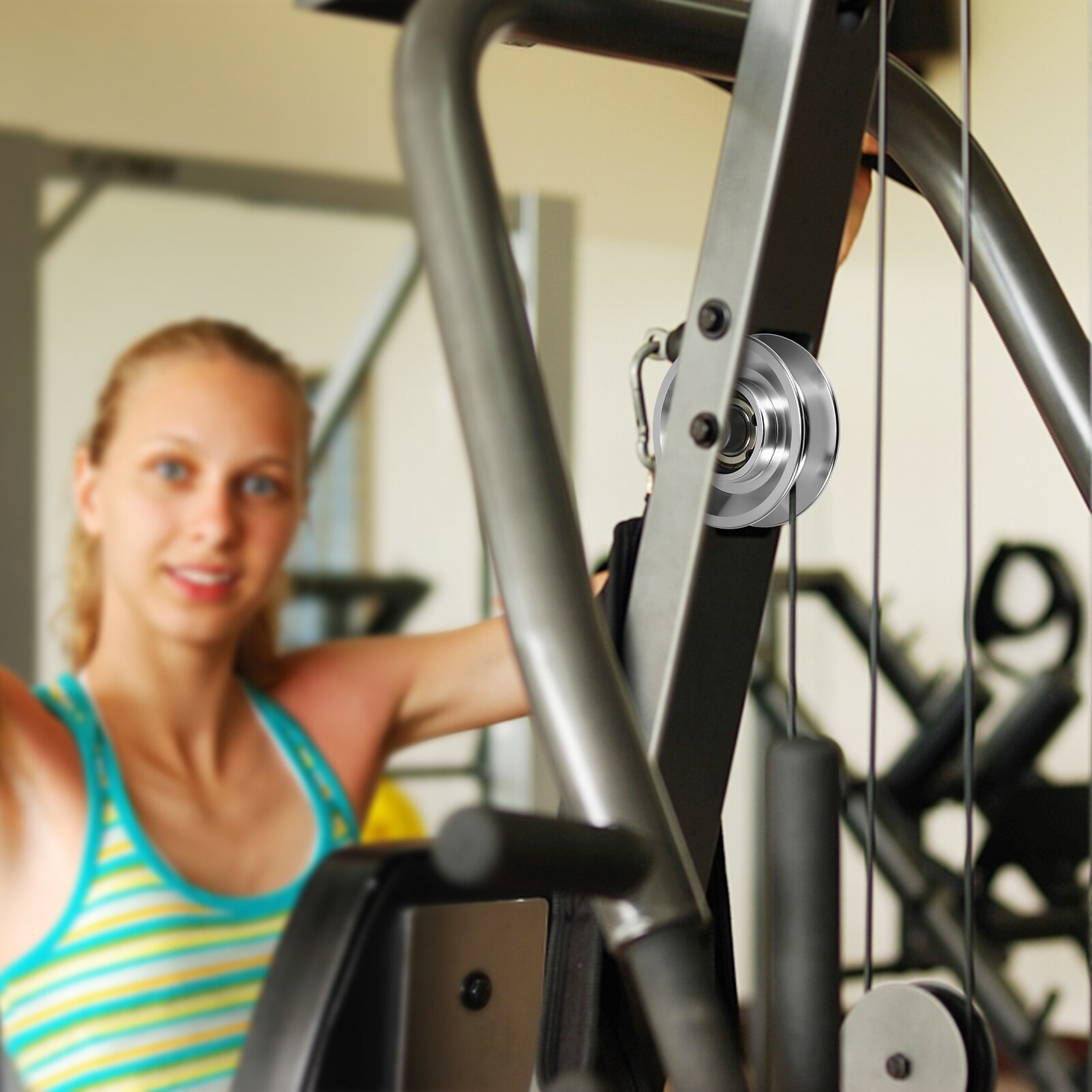 Universal Aluminium Alloy Bearing Pulley Wheel Gym Parts Accessory Wheel Pulley for Fitness Equipment Home Gym Lifting