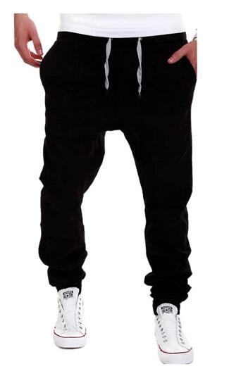 Herre joggers mærke herre bukser herre bukser casual solide bukser jogger harem kaki sweatpants xxxl yjl: Sort / L