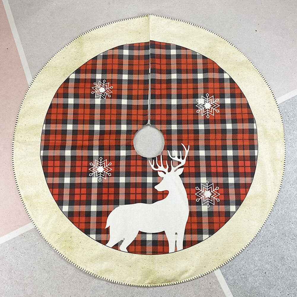 Kerstrok rond elandpatroon non-woven kerstboomrokhoes vloerkleed kerstdecoratie woondecoratie feestbenodigdheden
