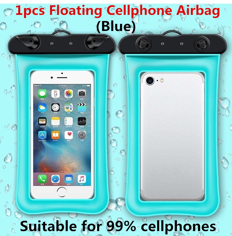 Zomer water hangmat opvouwbaar luchtbed strips zwembad ligbed zwemmen opblaasbare drijvende stoel speelgoed: Mobiele telefoon tas blauw