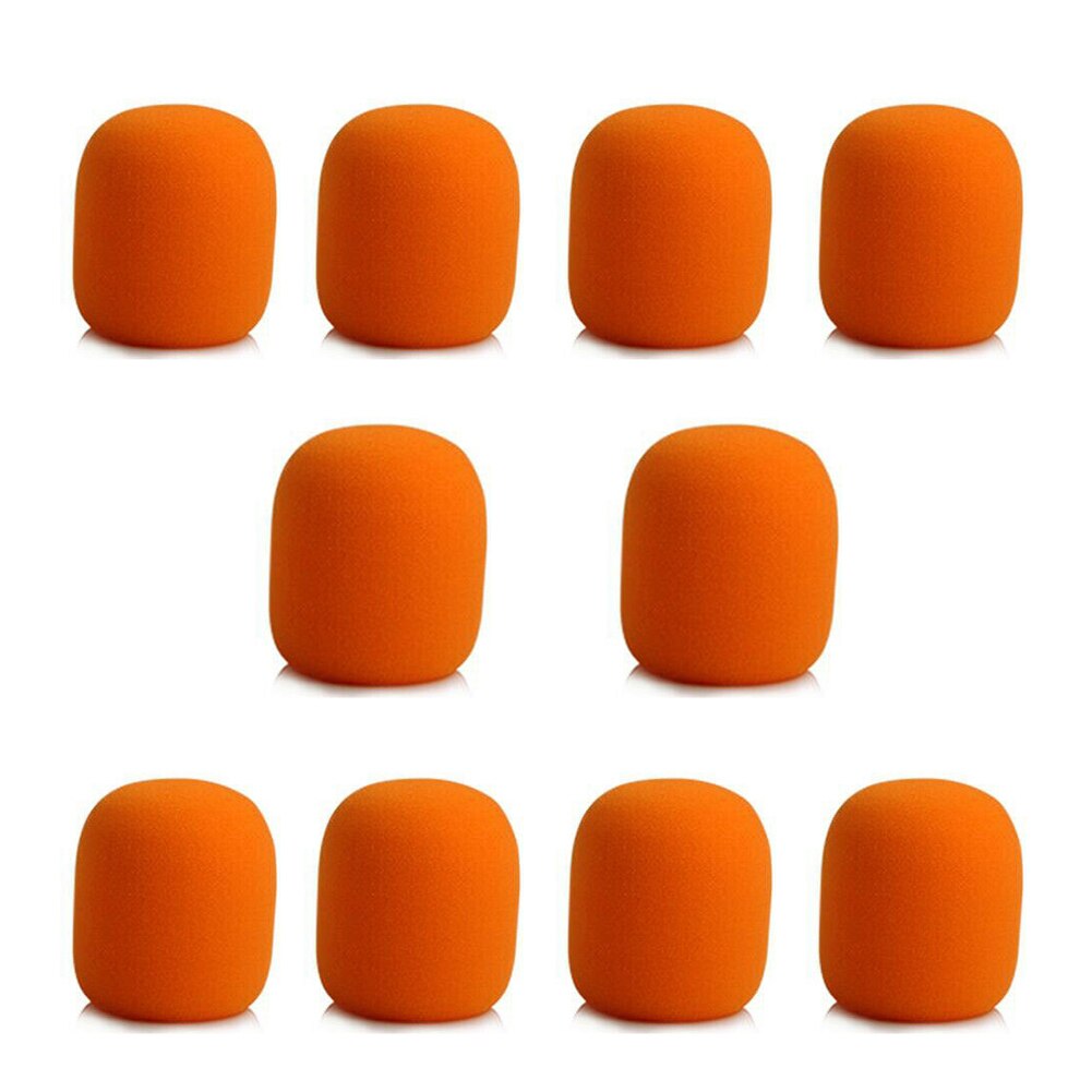 10Pcs Microfoon Foam Mic Spons Cover Professionele Studio Voorruit Mic Caps Microfoon Spons Foam Mic: Orange