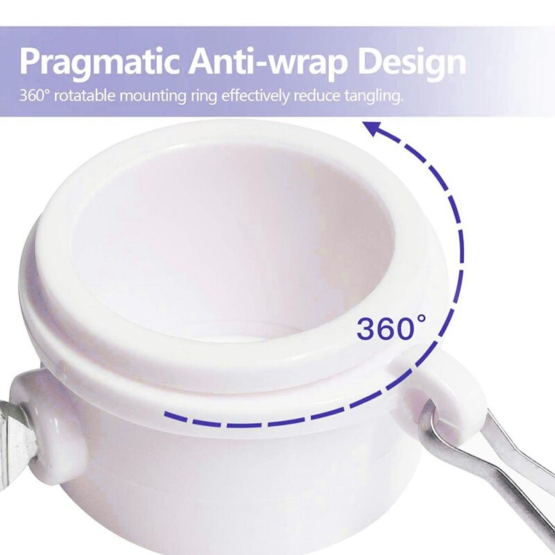 2Pc Plastic Vlag Pole Ringen 360 Roterende Vlaggenmast Vlag Montage Ringen Met Vaste Haak Anti Wrap Voor 0.8 1.26Inch Vlag