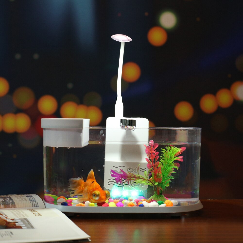 Multifunction Mini Fish Tank Led Desktop Aquarium Fish Tank Ecological Circulation Plastic Small Fish Tank