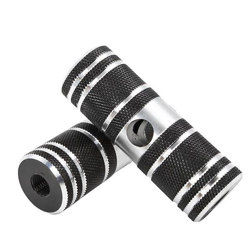 2Pcs Aluminum Nonslip MTB Bike Bicycle Pedal Front Rear Axle Foot Pegs BMX Footrest Lever Bike Accessories: Black