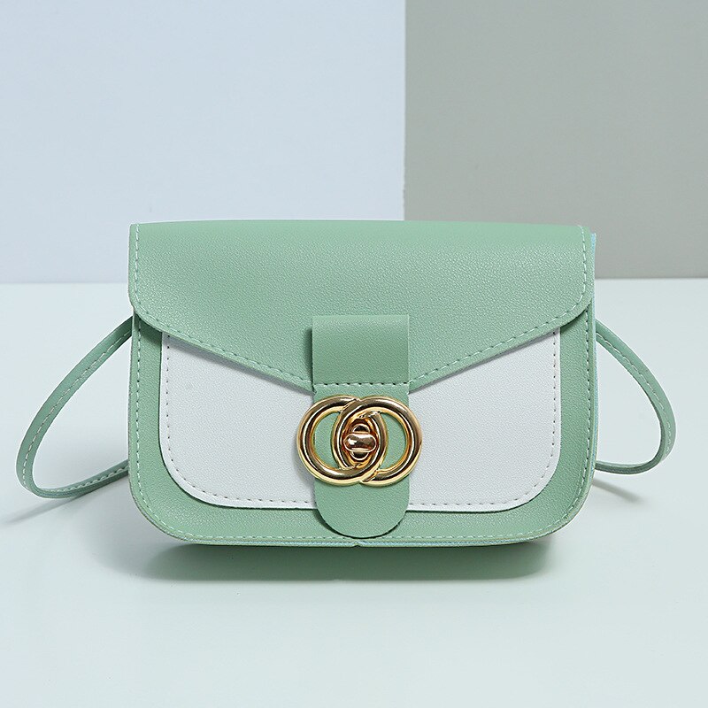 Summer Korean Women's Top-hand Bags Trend Flap Ladies Lock Shoulder Diagonal Mobile Phone Bag Shopper Handbags: Green