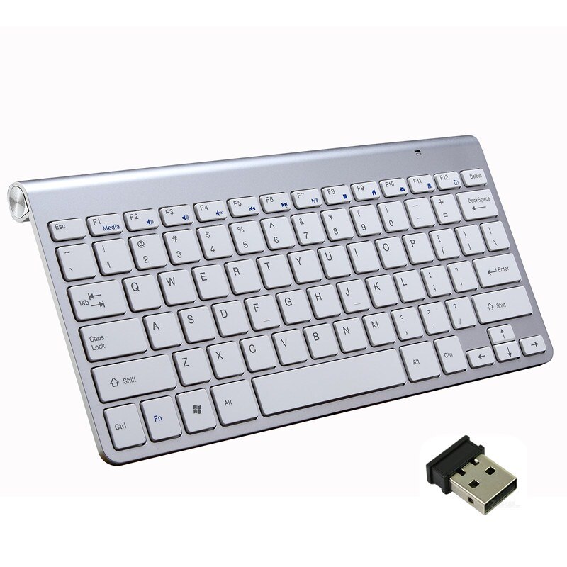 Senior 2.4 Ghz Draadloze USB Keyboard & Muis Combo Toetsenbord + USB Ontvanger Set Voor Macbook Laptop PC Windows XP /8/10 Desktop Muizen: Silver-A