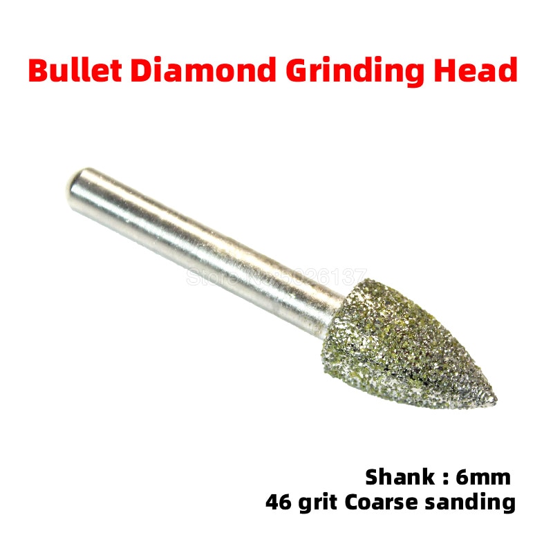 1 stk 46 korn diamant slipehode kule roterende bit glass jade stein utskjæringe kjedelig loddede grader legering peeling poleringsverktøy