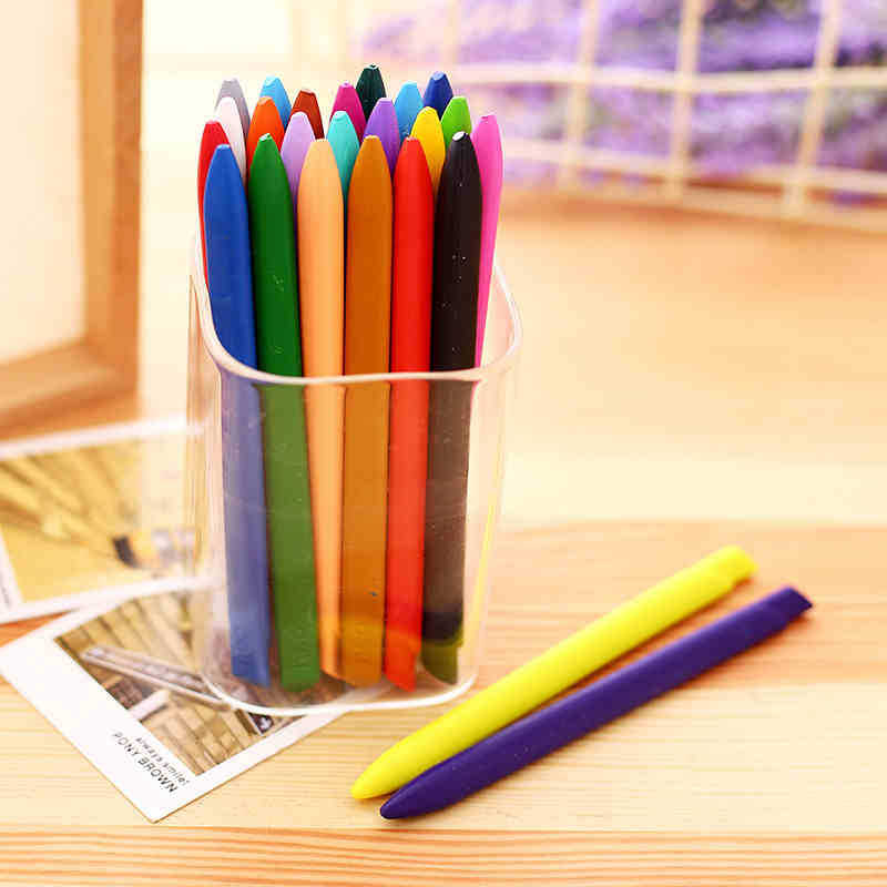 12/18/24 Color Effective Children's Plastic Crayons Student Triangle Pen Oil Pastels Student Art Painting Stick Crayons