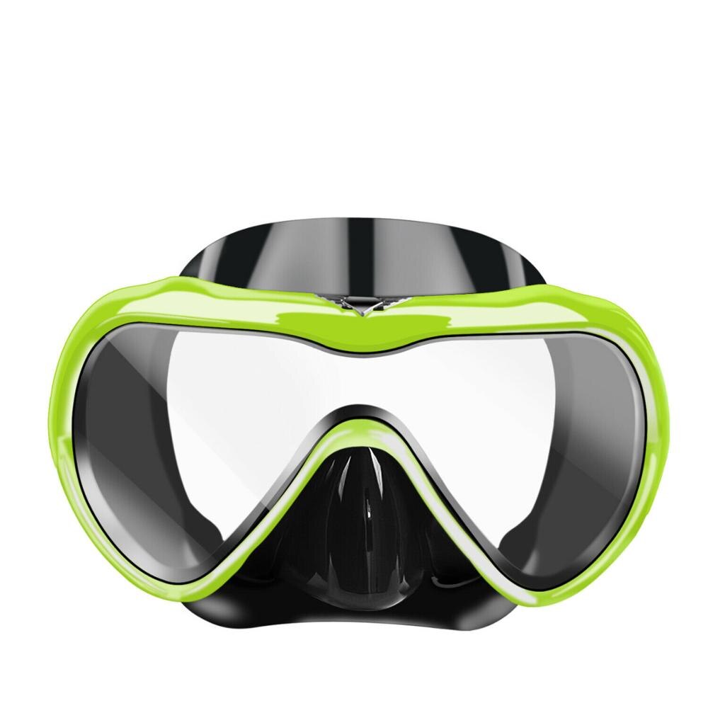 Onderwater Duiken Masker Anti Fog Snorkel Gehard Glas Zwembril Bril Volwassenen Professionele Duiken Half Gezicht Maskers: YELLOW