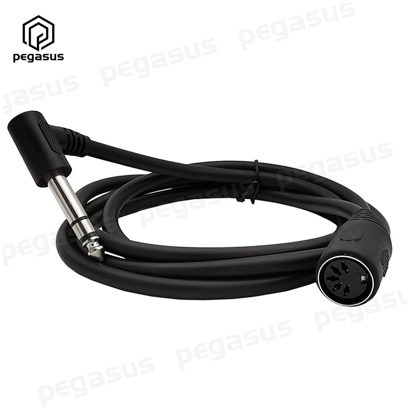 6.35Mm Stereo 1/4 "Jack Plug Naar 5 Pin Midi Din Vrouwelijke Socket Audio Adapter Kabel 1.5M