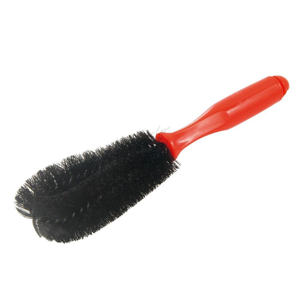 Multi Direction Motorcycle Car Wheel Spoke Brush Cleaner Black Red 10.7inch