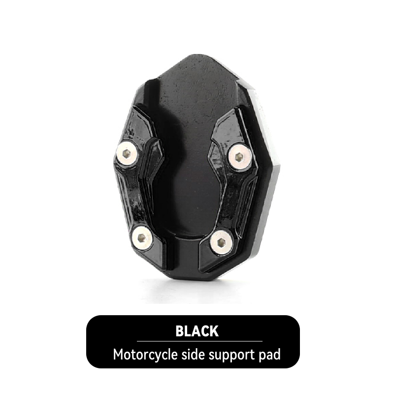 KEVANLY Aluminium Motorcycle Bike Kickstand Extender Voet Zijstandaard Extension Voet Pad Ondersteuning Plaat Motor Accessoire: Black
