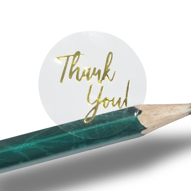 50-500pcs Labels 1inch Clear Gold Foil Thank You S... – Vicedeal