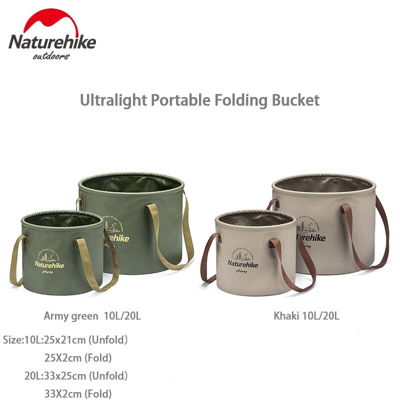 Naturehike Outdoor Camping Travel Picnic secchio tondo pieghevole di grande capacità bacino pieghevole impermeabile portatile leggero