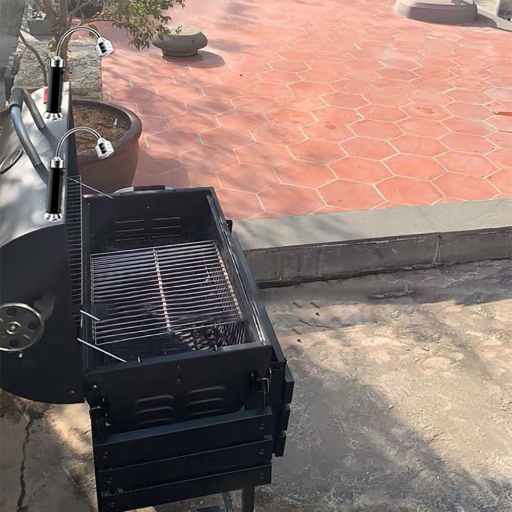 9 LED Parrilla de barbacoa luz magnética 360 grados ajustable BBQ Light resistente a la intemperie exterior parrilla luces BBQ Accesorios