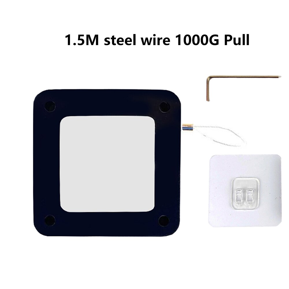 Multifunktionel slagfri automatisk sensor dørlukker selvlukkende med snøre justerbar langsom lukke hængsel alle boligdøre: 1.5m sorte 1000 gpull