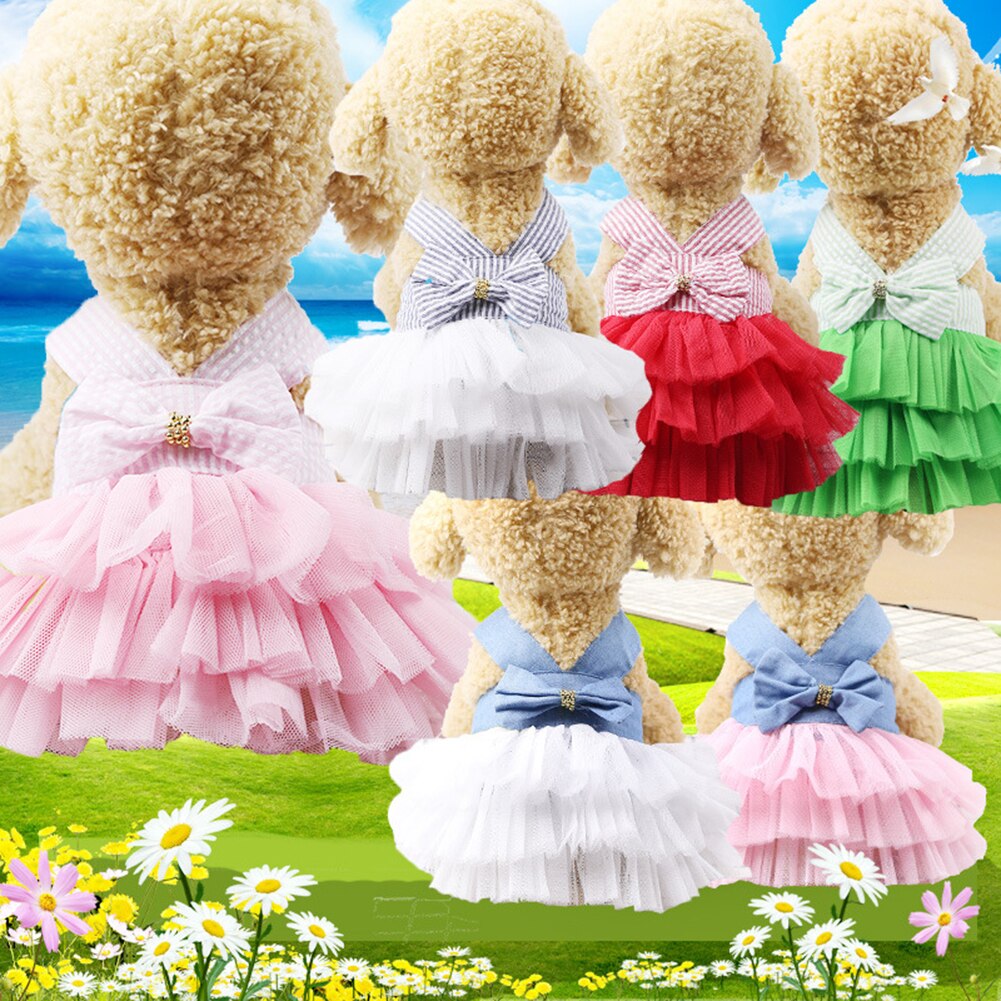 Summer Pet Dog Princess Strap Skirt Puppy Wedding Birthday Party Clothing Dress