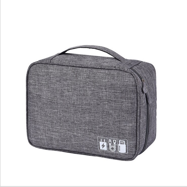 Accessoires électroniques organisateur voyage rangement sac à main câble USB étui de rangement étanche: Gris