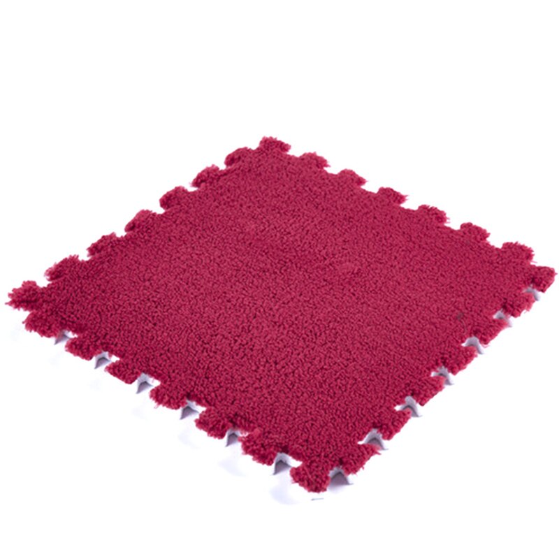 1pc 30*30CM épissage verrouillage mousse peluche tapis bébé jouer coussin salon chambre tapis tapis maison tapis de sol: plum