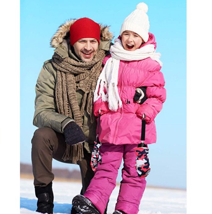 Vinter vanteclips til børn, elastiske handsker i rustfrit stål, huehætteclips til småbørn, børn, baby og voksne