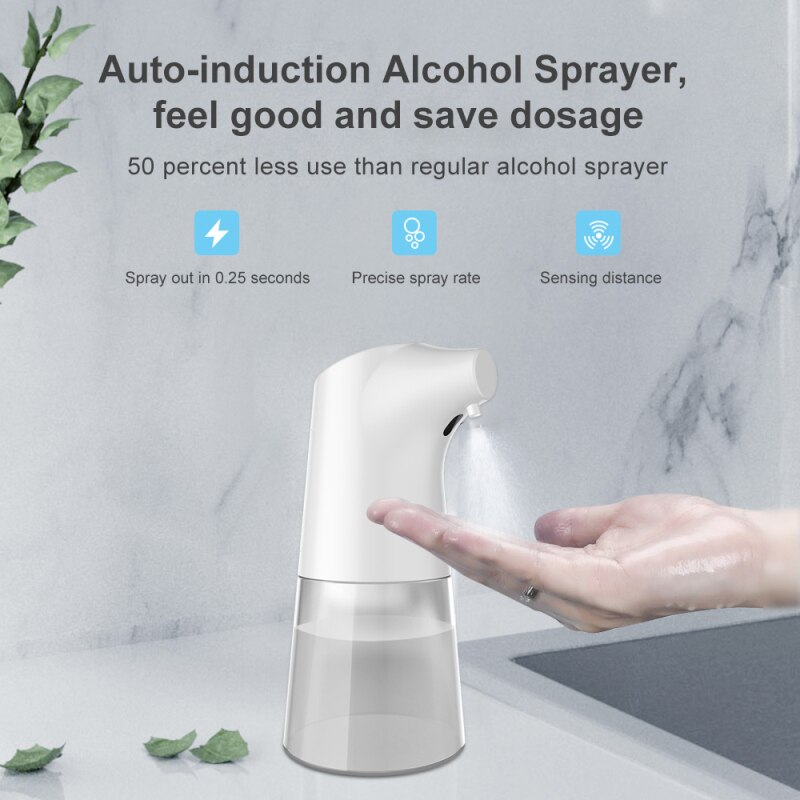 Zeepdispenser 350Ml Volautomatische Inductie Spuit Touchless Zeepdispenser Smart Sensor Keuken Vloeibare Zeep Dispensers