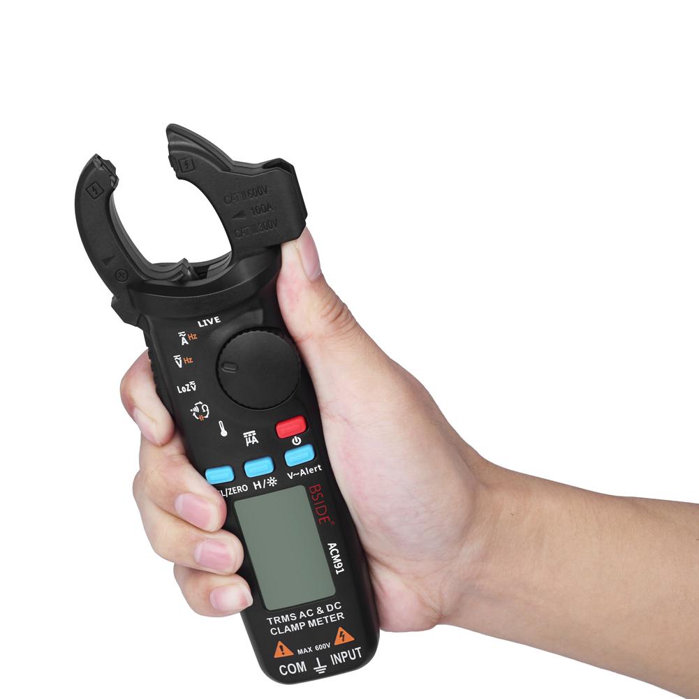 BSIDE ACM91 Mini Digital Clamp Meter DC/AC Current 100A Accurate 1mA Multimeter Profession Car Repair Ammeter Voltmeter Tester