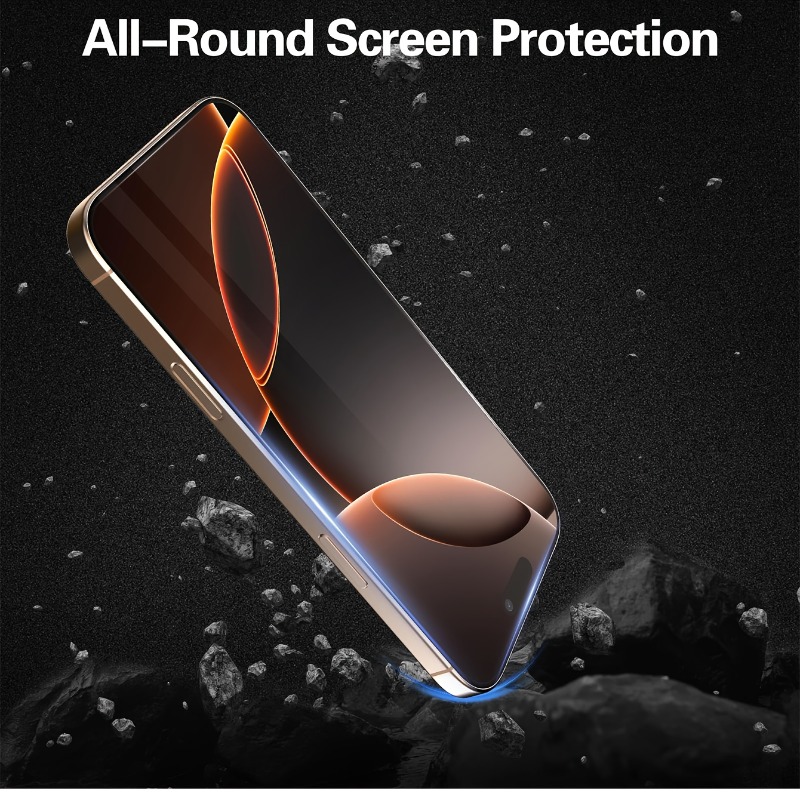 2 Stück Displayschutzfolie aus gehärtetem Glas mit 2 Stück Kameraobjektivfolie für iPhone 17 16 15 14 13 12 11 Profi Max 15 16Plus 16e Luftglas