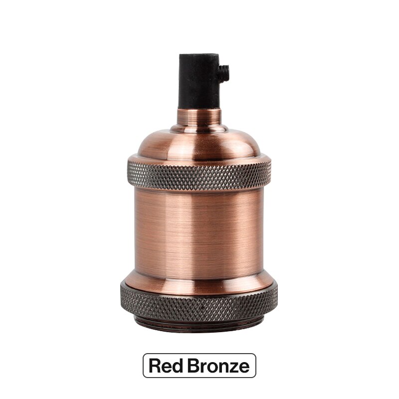 Vintage Edison Lamp E27 Socket Retro Pendant Lights Bulb Socket Screw Base Aluminum Light Industrial Retro Lamp Holder Fitting: Red Bronze