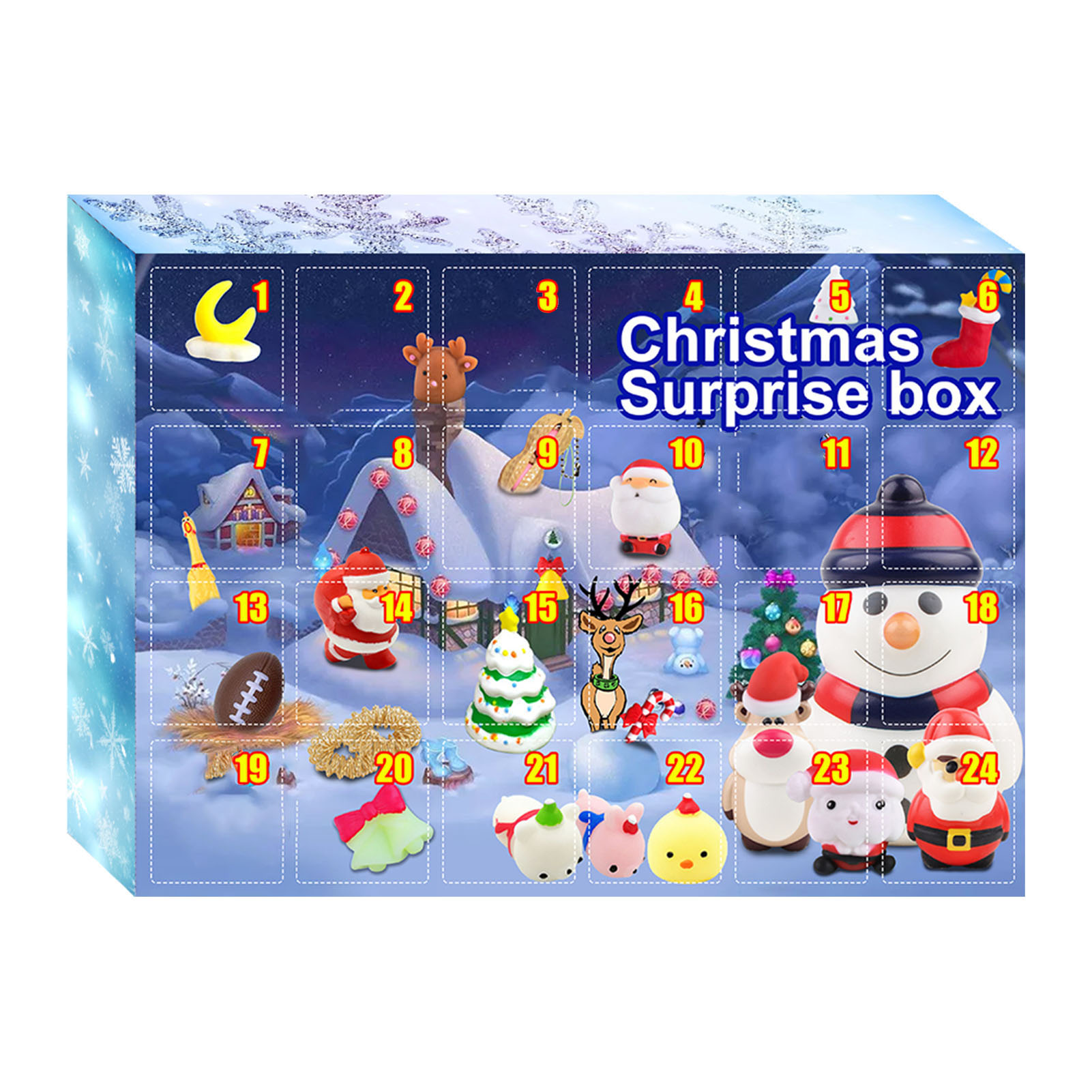 Kerst Advent Countdown Kalender Dinosaurussen Geschenkdoos 24Pcs Knijp Dier Speelgoed Dier Standbeelden Educatief Leuk Speelgoed Voor Kind: B