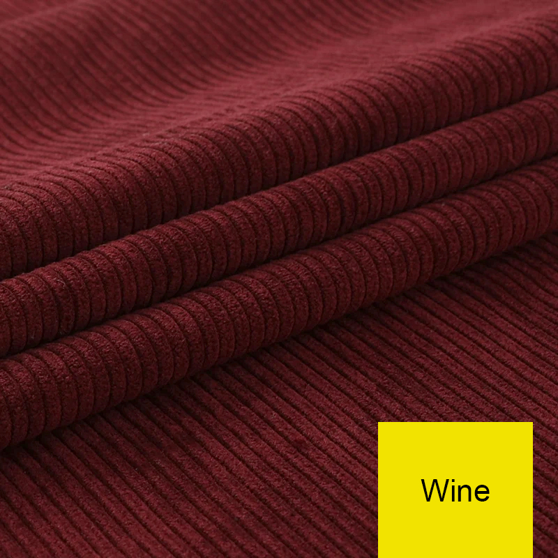 Tela de pana de costilla rosa, Color sólido para coser camisas, Sudadera con capucha, ropa, chaquetas de pana acolchadas, pantalones, sofás, telas de terciopelo: L / Azul oscuro