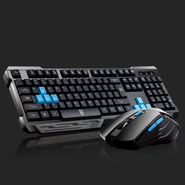 Wireless Gaming Keyboard And Mouse kits Gamer Keycaps Keyboard USB For Ipad Computer PC Laptop Keyboard mouse sets gamer kits: black