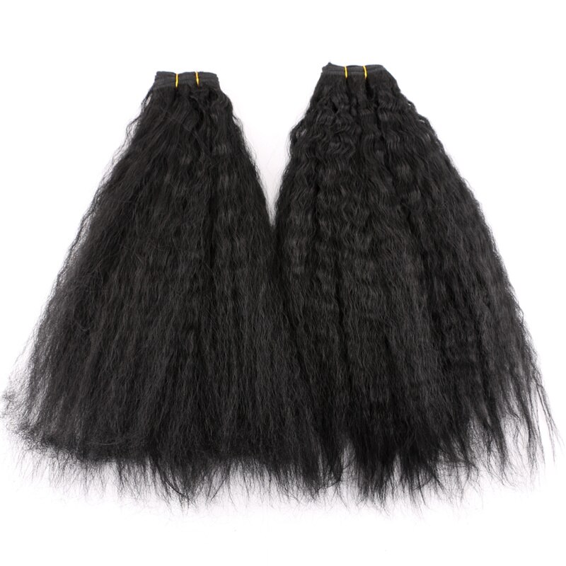 FSR 2 piezas pelo recto rizado tejido de alta temperatura paquetes de pelo rizado sintético para mujeres negras africanas: 18 inch 2pieces