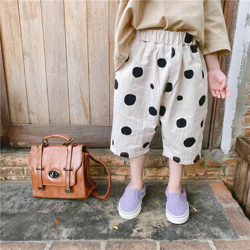 2020 vestiti di estate dei bambini nuovi prodotti ragazze Coreano estate del puntino di polka pantaloni dei bambini dei pantaloni a cinque punte zanzara pantaloni