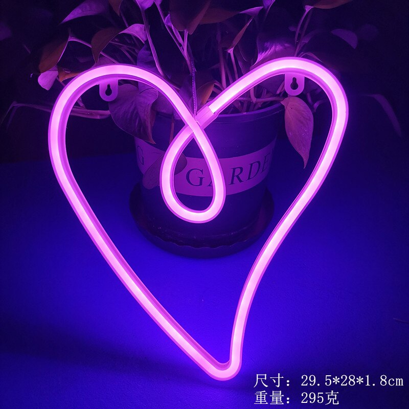 Neonlys skilt ledet kaktus neon ledet lys fest luz letrero luces neon lampara neon ledet lampeskilt til romvegg: Hjerte