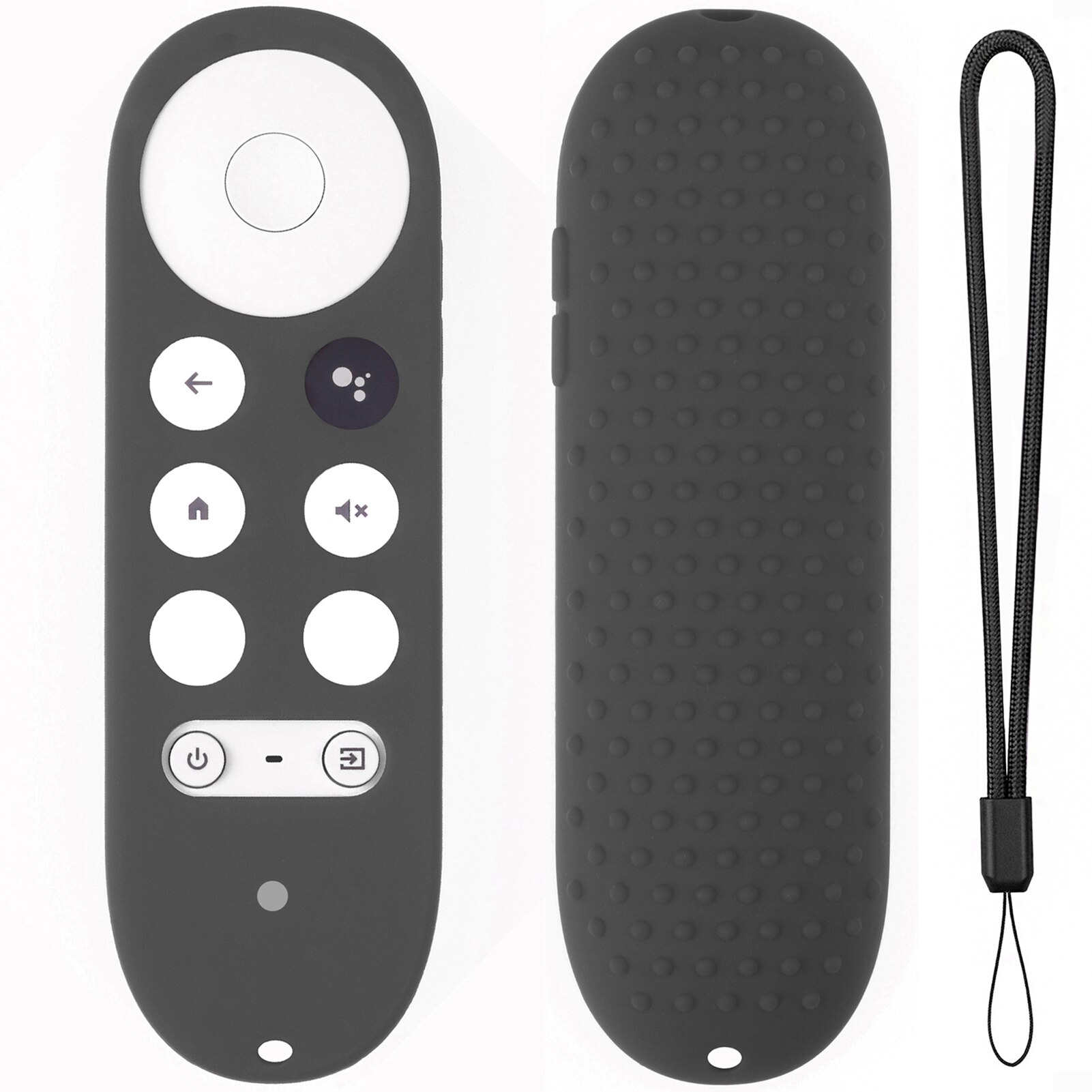 Control remoto cubierta de silicona caso para Google TV Control remoto por voz protector suave de silicona caso de la piel: Dark gray