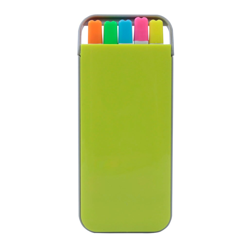 5 color/box Sweet Candy Color Fragrance Large Capacity Solid Highlighter Markers Fluorescent Pen Markers Glitter Stationery: Green