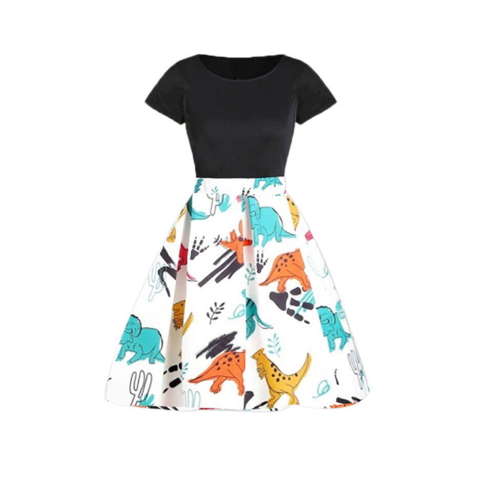 Mother and Daughter Clothes Parent-child Dress Family Matching Animals Print Outfit Kids Girl: Kids 80