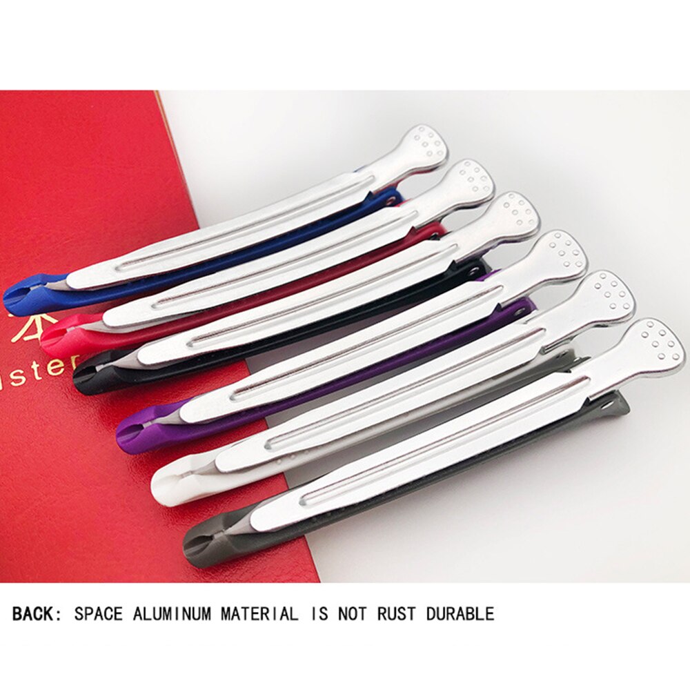 Pinces à cheveux noires pour Salon de coiffure, 6 pièces, en bouche de canard, plates, accessoires pour couper les cheveux, Diy, maison