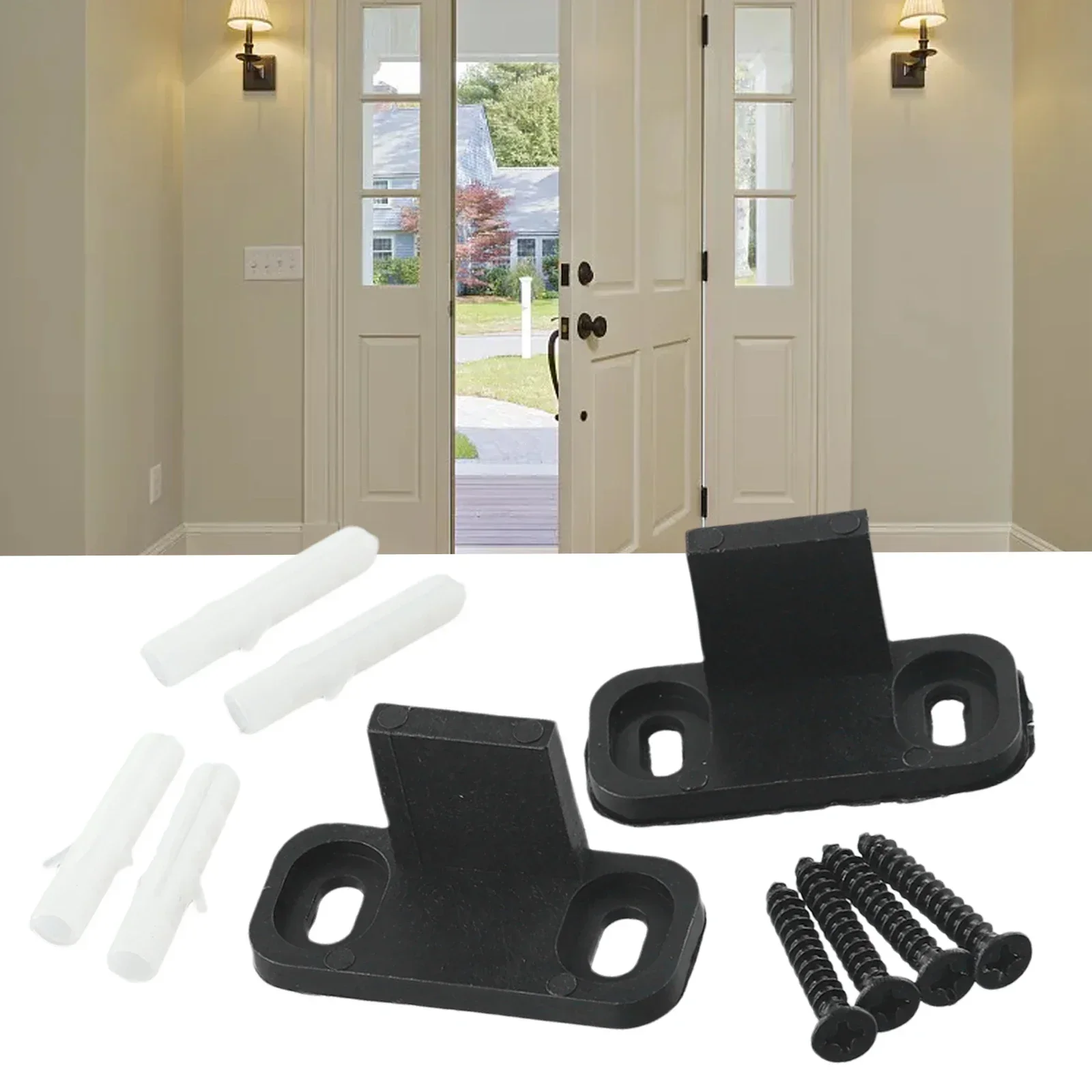 2 Pcs Sliding Barn Door Guides Door Bottom Wall-Mounted Floor Guide Home Furniture Adjustable Sliding Door Slide Rail Mechanism