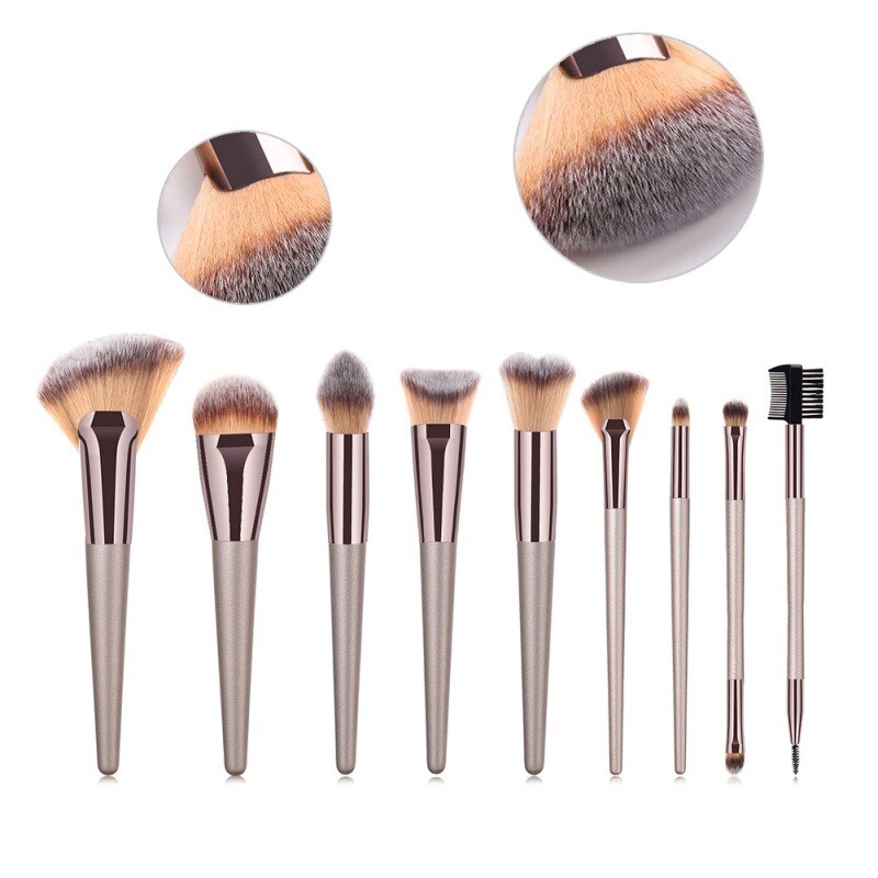 1/9pcs Makeup Brush Foundation Brush Big Fan Brush Eyeshadow Brush Eyelash Brush Multi-functional Cosmetic Brush
