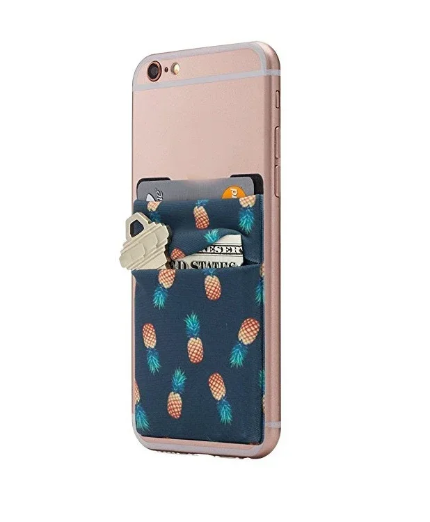 Custodia a portafoglio per telefono con buste per carte adesive autoadesive, porta carte di credito e tasca per cellulare in silicone per uomini e donne: nero