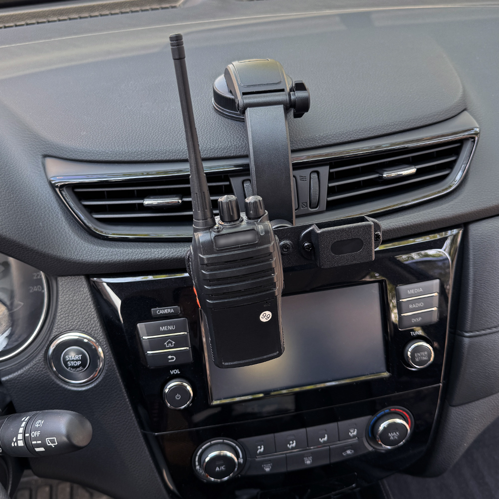 Soporte para Walkie Talkies Dual para coche, soporte en el tablero para Walkie Talkie, soporte de succión para soporte de montaje de Radio bidireccional