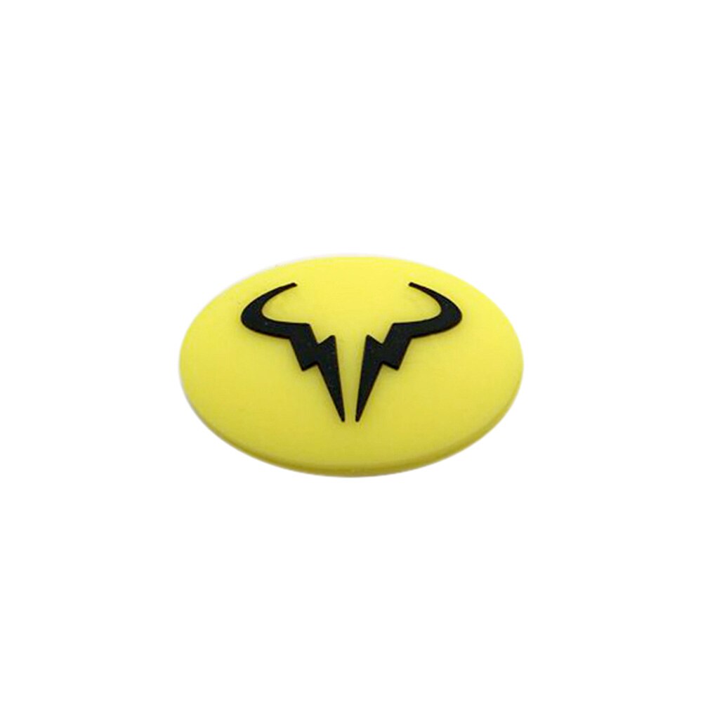 Durável anti-vibração raquete de tênis amortecedor animal cabeça de touro raqueta desenhos animados reduzir tenis raquete de silicone de alta qualidade: Yellow