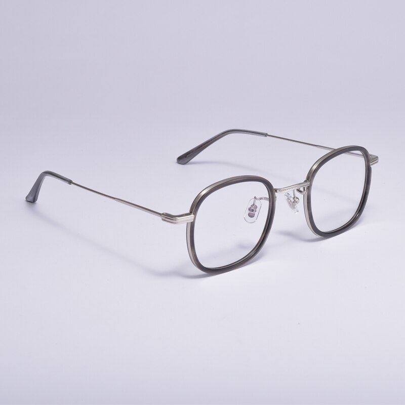 Gafas redondas GM coreanas para hombre y mujer, montura óptica, gafas de COCO Retro, graduadas, Marcos para Miopía: Gray