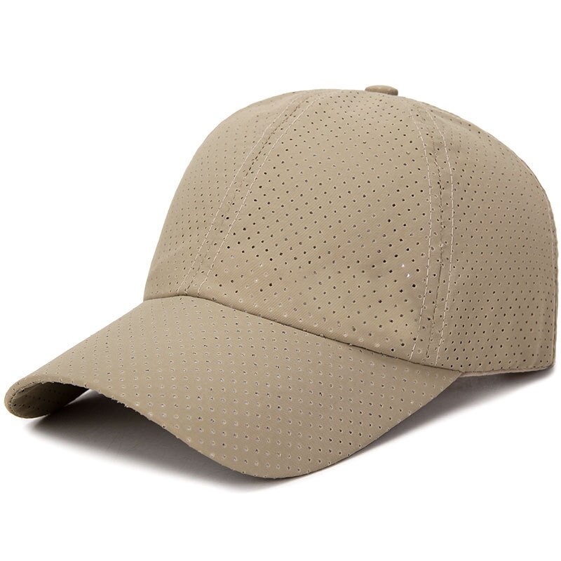 Cokk sommer baseball kasket hurtigtørrende sommerhatte til kvinder mænd unisex solskærm udendørs sport kasket åndbar snapback solhat: Khaki