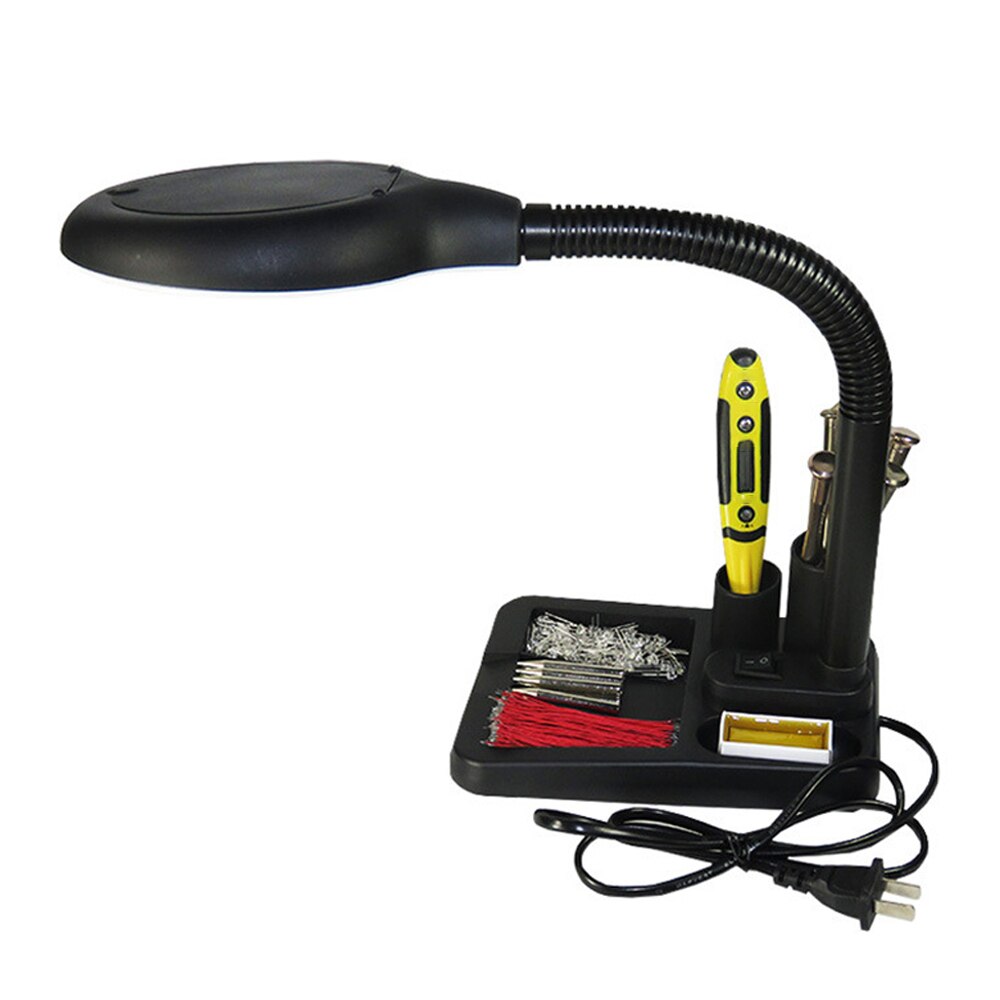 6W 40LED 5X/10X Magnifier Glass with Gadget Storage Desk Lamp Beside Light Magnifying Lens Printing LED desk lamp